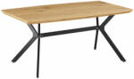  Étkezőasztal, tölgy/fekete, 160x90 cm, MEDITER (0000261517)