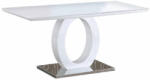  Étkezőasztal, fehér magas fény/acél, 150x80 cm, ZARNI (0000205712)