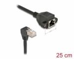 Delock Cablu prelungitor de retea RJ45 cat. 6A S/FTP drept/unghi 0.25m Negru, Delock 80309 (80309)