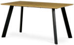 Artium Vadtölgy Mintázatú Modern Étkezőasztal Fekete Fém Lábbal. Méret: 140x80x75cm (HT-721_OAK)