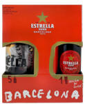 Estrella Damm Pack (díszdoboz 5 X 0, 33 L üveg Damm +1 Pohár)