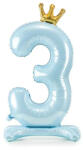 Partydeco Talpas számos lufi 33" (84cm) fólia szám, számjegy, 3 csak levegővel tölthető, Kék (LUFI473318)