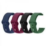krasscom Set 4 curele pentru ceas, 18 mm, pentru Xiaomi Mi Watch, Garmin Venu 2S 40mm, Huawei, Honor, Nokia, silicon, negru, bleumarin, verde, grena (CUFIS120)