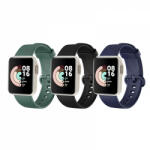 krasscom Set 3 curele din silicon pentru smartwatch Xiaomi Redmi Watch / Xiaomi Mi Watch Lite , negru, verde, albastru (CUFIS094)