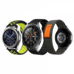 krasscom Set 3 curele pentru ceas, 22 mm, pentru Galaxy Watch 3 45mm, Gear S3 Frontier, Huawei Watch GT 3, Huawei Watch GT 2 46mm, Huawei Watch GT, silicon, nylon, negru, verde, portocaliu (CUFIS128)