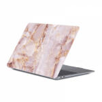 krasscom Set protectie 2 in 1 pentru Macbook Air 13.3 inch A1932/ A2179 /A2337 cu husa din plastic si folie ecran TPU, model marmura rose gold (SETMAC006)