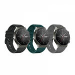krasscom Set 3 curele universale din silicon, 22mm, pentru smartwatch Huawei Watch GT 2/Samsung Gear S3/ Watch 46, negru, verde, gri (CUFIS084)