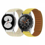 krasscom Set 2 curele pentru ceas, 20mm, pentru Galaxy Watch 6/ 6 Classic, Galaxy Watch 5 Pro 45mm, Galaxy Watch 5, Galaxy Watch 4, Galaxy Watch 3 41mm, Huawei Watch GT, crem multicolor, galben (CUFIS149)