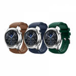 krasscom Set 3 curele din silicon universale 22mm compatibile cu Samsung Gear S2 / S3/ Huawei Watch 2, verde, albastru, maro (CUFIS037)