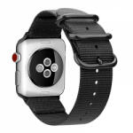 krasscom Curea textila din Nylon Oxford tip army cargo pentru Apple Watch, 42 / 44mm, 1 / 2 / 3 / 4 / 5 / 6 / SE, negru (FITBAND157)