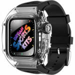 krasscom Curea din silicon pentru Apple Watch 4/ Apple Watch 5/ Apple Watch 6/ Apple Watch SE de 44mm cu carcasa transparenta, negru (FITBAND244)