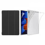 KRASSUS Set 3 in 1 husa carte, husa silicon si folie protectie ecran pentru Samsung Galaxy Tab S7 FE T730/ T736B / S7 plus T970 / T976 12.4 inch , negru (SETABK021)