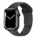 krasscom Curea Apple Watch Ultra/ 3 / 4 / 5 / 6 / 7 / 8 / SE series 42 / 44 / 45 / 49 mm, silicon, model fibra de carbon, negru (FITBAND236)