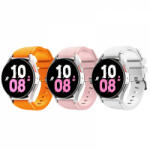 krasscom Set 3 curele pentru ceas, 20mm, pentru Galaxy Watch 6/ 6 Classic, Galaxy Watch 5 Pro 45mm, Galaxy Watch 5, Galaxy Watch 4, Galaxy Watch 3 41mm, Huawei Watch GT, silicon, portocaliu, roz, alb (CUFIS130