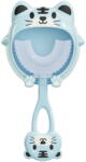  SMARTECH Periuta de dinti circulara pentru copii U-shape cu suport prindere perete 2-8 ani, Pisicuta, Albastru