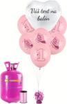 Personal Set de petrecere cu heliu personalizat roz 1. - Pantof 16 buc