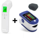YouWeMed Oled infravörös baba hőmérő, fehér, + ujj pulziximéter vér oxigéntelítettség mérő, fekete (5995206004806)