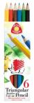ICO Színes ceruza készlet, háromszögletű, vastag, ICO Süni , 6 különböző szín (7140133001)