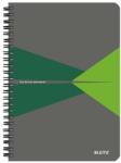 Leitz Spirálfüzet, A5, kockás, 90 lap, laminált karton borító, LEITZ Office , szürke-zöld (44580055) - irodaszermost