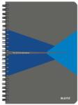 Leitz Spirálfüzet, A5, kockás, 90 lap, laminált karton borító, LEITZ Office , szürke-kék (44580035) - irodaszermost