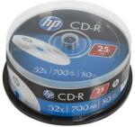 HP CD-R lemez, 700MB, 52x, 25 db, hengeren, HP (69311) - irodaszermost