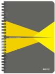Leitz Spirálfüzet, A5, vonalas, 90 lap, laminált karton borító, LEITZ Office , szürke-sárga (44590015) - irodaszermost