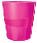 LEITZ Papírkosár, 15 liter, LEITZ Wow , rózsaszín (52781023) - irodaszermost