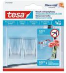 tesa Műanyag akasztó, ragasztócsíkkal, nagy méret, TESA Powerstrips® , átlátszó (77735-00007-00) - irodaszermost