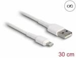 Delock USB töltő kábel iPhone , iPad , iPod eszközökhöz fehér 30 cm (87866)