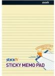 StickN Stick'N 254x178mm 50 lap/tömb vonalazott pasztell sárga öntapadó jegyzetfüzet (21851)