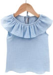 Too Tricou cu volanase pentru copii, din muselina, Bluebird, 12-18 luni (TVCM1218BLUEBIRD)