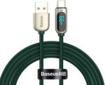 Baseus USB-C kábel kijelzővel, 66W, 2m (zöld) (CASX020106) - scom