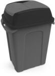 PLANET Hippo Billenős Szelektív hulladékgyűjtő szemetes, műanyag, antracit/fekete, 25L (UP236F)