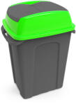 PLANET Hippo Billenős Szelektív hulladékgyűjtő szemetes, műanyag, antracit/zöld, 25L (UP236Z)