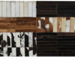  Luxus bőrszőnyeg, fekete/barna/fehér, patchwork, 201x300, bőr TIP 4 (0000188866)