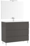 Gala Set mobilier de baie stativ trei sertare, cu lavoar ceramic, oglinda si iluminare, Gala Daily 3C 7917884 (7917884)