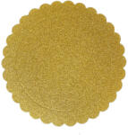  Arany színű kör alakú fodros karton tortaalátét - Csillogó - 25 cm