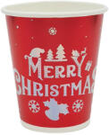  6 darabos papír pohár - Karácsonyi minta - Merry Christmas felirattal