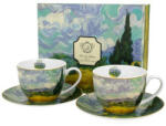 Duo Gift Porceláncsésze+alj, 280ml, 2 személyes, dobozban, Van Gogh: Búzaföld Ciprusokkal