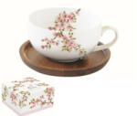Easy Life Porcelán teáscsésze akácfa aljjal, 250ml, dobozban, Sakura