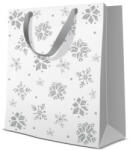 Paw Premium Glitter Snowflakes silver papír ajándéktáska medium 20x25x10cm