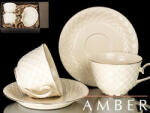 Veroni Porceláncsésze+alj, 2 személyes, 280ml, Amber