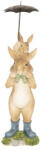 Clayre & Eef Nyuszi esernyős kisnyuszival húsvéti dekorfigura, 8x7x25cm