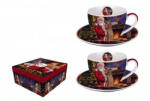 Duo Gift Porceláncsésze+alj 280ml, 2 személyes, dobozban, Santa Letter