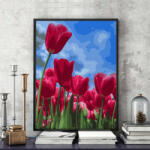 Pictorul Fericit Tulips in the wind - Pictură pe numere Panza pictura