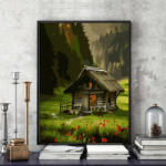 Pictorul Fericit Small cabin - Pictură pe numere Panza pictura