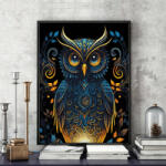Pictorul Fericit Mystical owl - Pictură pe numere Panza pictura