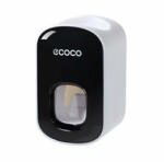 Ecoco Falra szerelhető mechanikus fogkrém adagoló, fekete-fehér, műanyag, 113 x 70 x 60 mm (5995206007920)