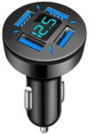 Yp Autós szivargyújtós gyorstöltő adapter, 4 portos, USB A+USB C (5995206002987)