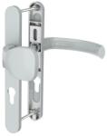 Medos Maner pentru usa PVC, Jowisz, cu sild si buton exterior fix, cu arc, material aluminiu, culoare argintiu, 92 x 32 mm